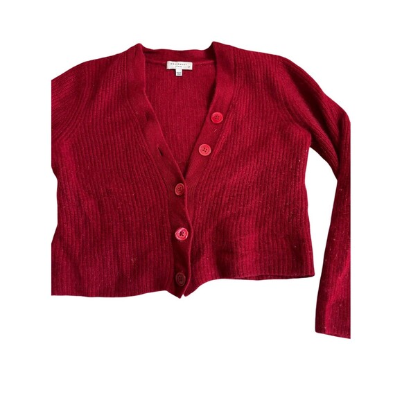 Equipment Femme Paz 100% Cashmere V Neck Ribbed Cardigan Sweater Red Small - Picture 4 of 10
